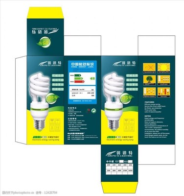 螺旋節(jié)能燈包裝圖片素材